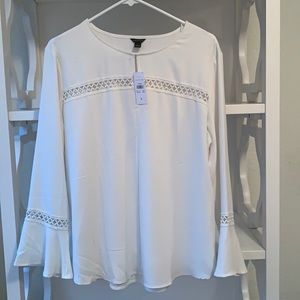 Ann Taylor Tulip Sleeve Blouse Sz L